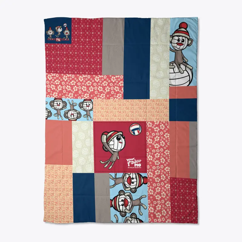 Volleyball Sock Monkey Quilt