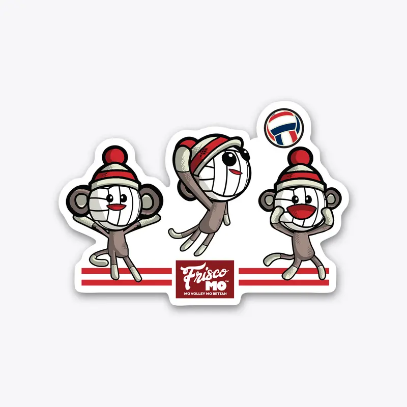 Volleyball Sock Monkey Tops / Sticker