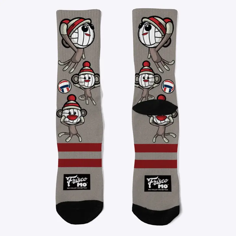 Volleyball Sock Monkey Socks